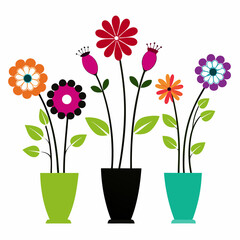 flowers-in a-vase-6-set-silhouette-on-a-white-background