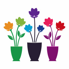 flowers-in a-vase-6-set-silhouette-on-a-white-background