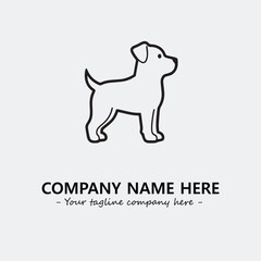 Dog illustration black and white for logo company vector image
