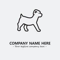 Dog illustration black and white for logo company vector image
