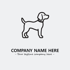Dog illustration black and white for logo company vector image
