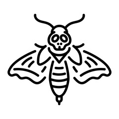 A line style con of a gothic moth 