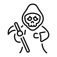 A line style icon of a grim reaper 