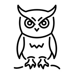 A spooky owl icon in linear style 