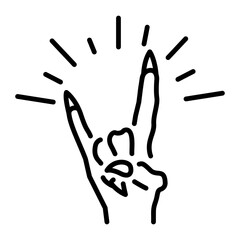 A line style icon of a devil hand 
