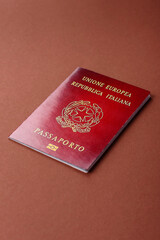 Italy passport for travelling, flying and doing business. Italian document