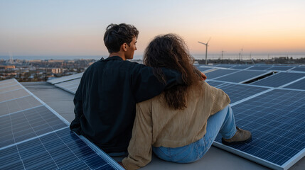 Championing Sustainability: A Couple with Solar Panels