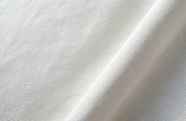 Obraz premium White linen fabric texture. Canvas background. Natural, organic material, soft delicate touch. Rough rustic texture. Background, wallpaper, textile backdrop, folded fabric design.
