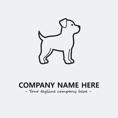 Dog illustration black and white for logo company vector image
