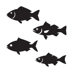 Fish silhouette, vector illustration