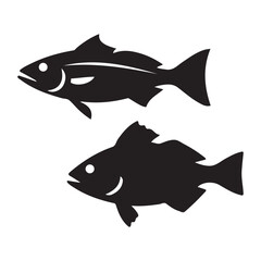 Fish silhouette, vector illustration