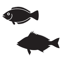 Fish silhouette, vector illustration