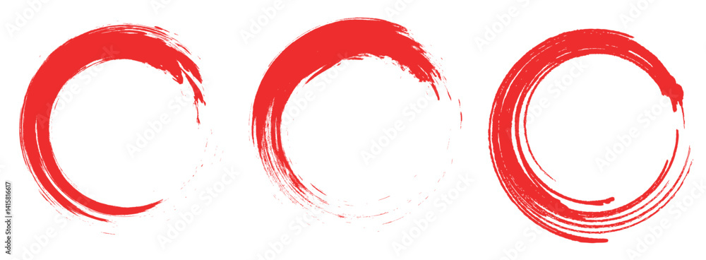 Poster red circle pen draw set. collection of different red circles. highlight hand drawn circle isolated o