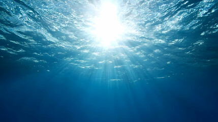 Sunlight Piercing Underwater Water Column
