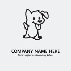 Obraz premium Dog illustration black and white for logo company vector image 