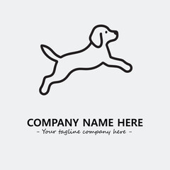 Dog illustration black and white for logo company vector image
