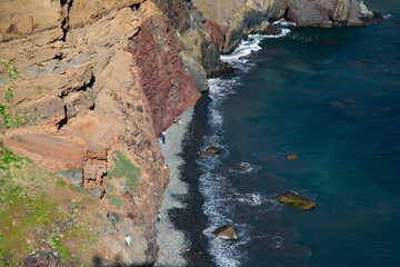 dramatic coastline with rocks of Madeira, Portugal