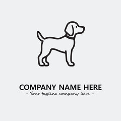 Dog illustration black and white for logo company vector image
