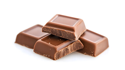 Fototapeta premium A pile of chocolate bars with some of them broken. Concept of indulgence and temptation, as the chocolate is a popular treat that many people enjoy