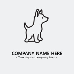 Dog illustration black and white for logo company vector image
