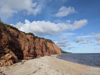 Red cliffs sea