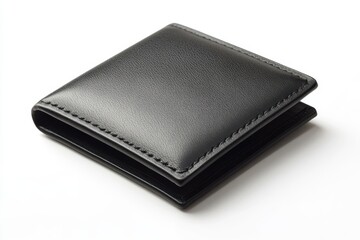 Leather wallet close up product shot on white background