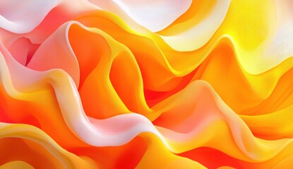 Obraz premium Abstract Draped Fabric in Warm Orange and Yellow Hues