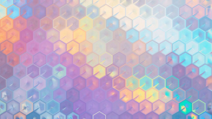 Soft pastel abstract background with 3D hexagonal pattern