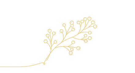 Good vector. Minimalistic branch illustration with yellow accents