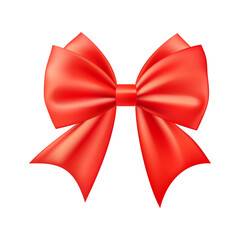 Fototapeta premium 3D Realistic red gift bow. Christmas, birthday and sale decoration.