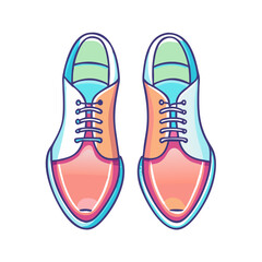 Pair of Stylish Two Tone Oxford Shoes Mens Footwear Fashion Illustration