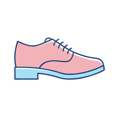 Stylish Pink Oxford Shoe Illustration Fashion Footwear Design