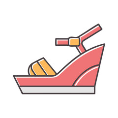 Stylish Pink Wedge Sandal Summer Fashion Footwear Design Illustration