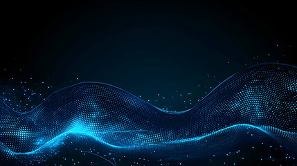Abstract Blue Dot Wave Pattern Background