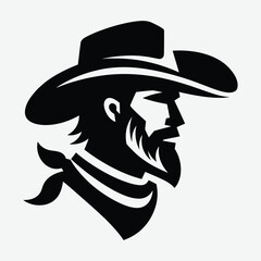 Western cowboy silhouette vector illustration