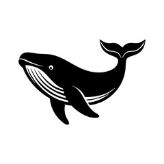 Humpback whale silhouette design sea mammal animal sign and symbol 