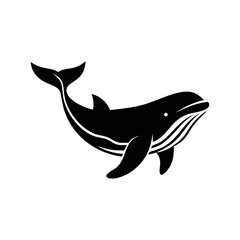 Humpback whale silhouette design sea mammal animal sign and symbol 