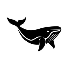 Humpback whale silhouette design sea mammal animal sign and symbol 