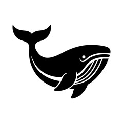 Humpback whale silhouette design sea mammal animal sign and symbol 
