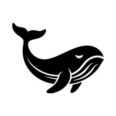Humpback whale silhouette design sea mammal animal sign and symbol 