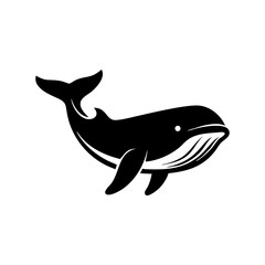 Fototapeta premium Humpback whale silhouette design sea mammal animal sign and symbol 