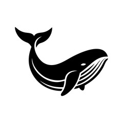 Humpback whale silhouette design sea mammal animal sign and symbol 