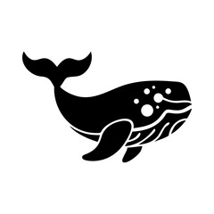 Humpback whale silhouette design sea mammal animal sign and symbol 