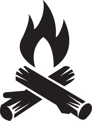 flame and fire black icon silhouette vector, Fire flame icon, food, wood