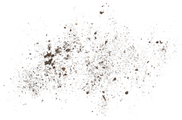 Dirt, dry soil pile isolated on white background