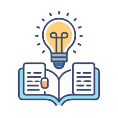 Knowledge and idea concept: Lightbulb with an opened book