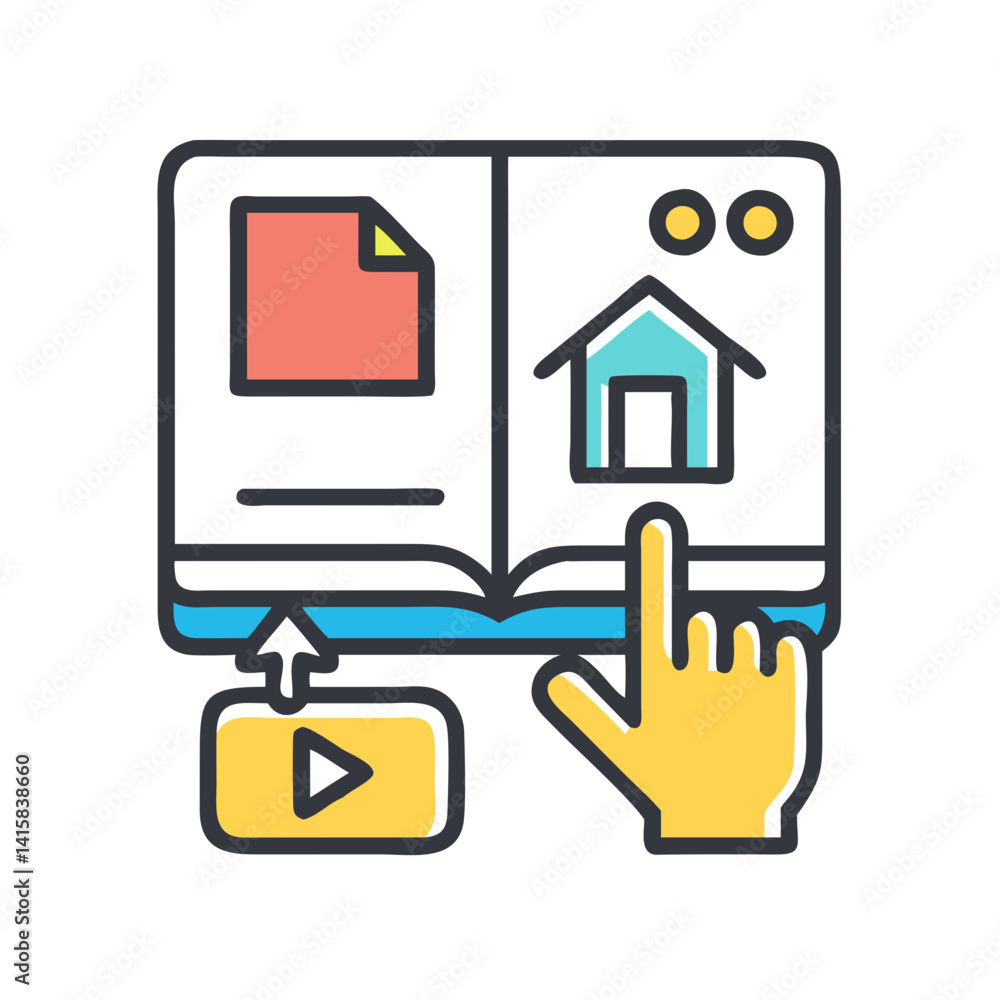 Aufkleber interactive e-learning platform with documents and video content