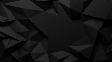 Fototapeta premium Abstract black polygonal background with sharp angles.