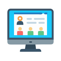 Online collaboration tool displayed on a desktop monitor