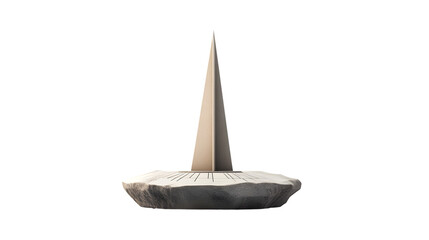 Fototapeta premium Abstract Sculpture with Geometric Base and Triangular Form Modern Art Design Minimalist Decor